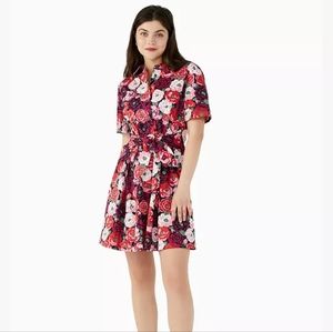Kate Spade Rosette Blooms Tie-waist Shirtdress, size Small, EUC, $90 shipped
